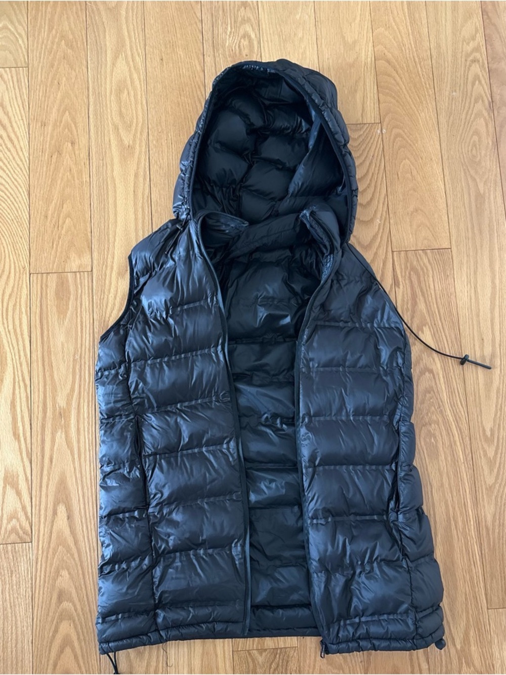 Zara Black Hooded Puffer Vest Jacket